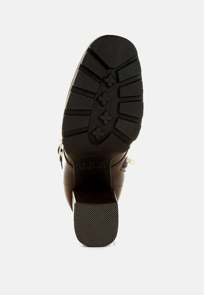 Grahams Faux Leather Lace Up Boots