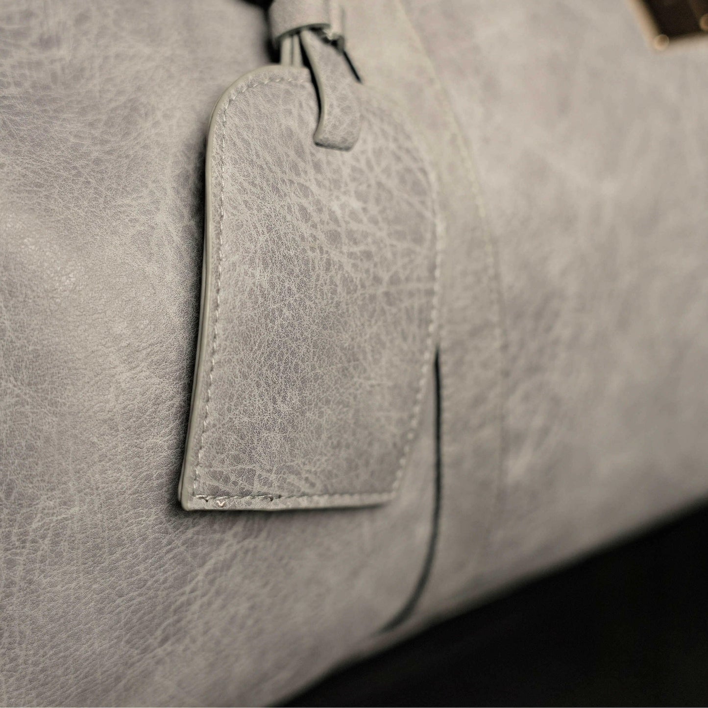 Grey Tumbled Luciano Leather Duffle Bag (New Weekender Design)