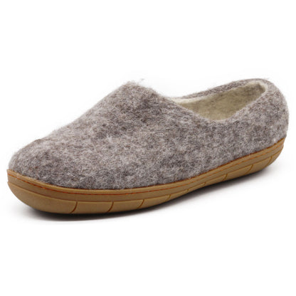 Victoria Wool House Shoe with Rubber Sole