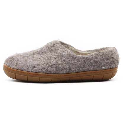 Victoria Wool House Shoe with Rubber Sole