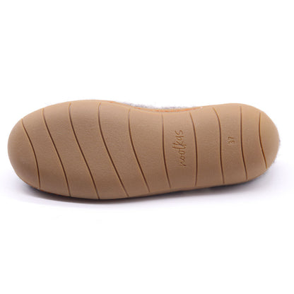 Victoria Wool House Shoe with Rubber Sole