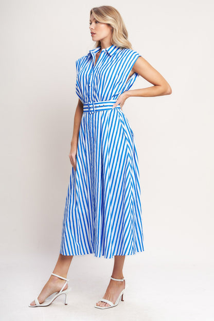 Bistro Stripe Woven midi Dress