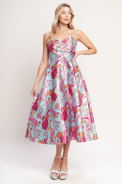 Elevated  Garden Woven Midi Dress