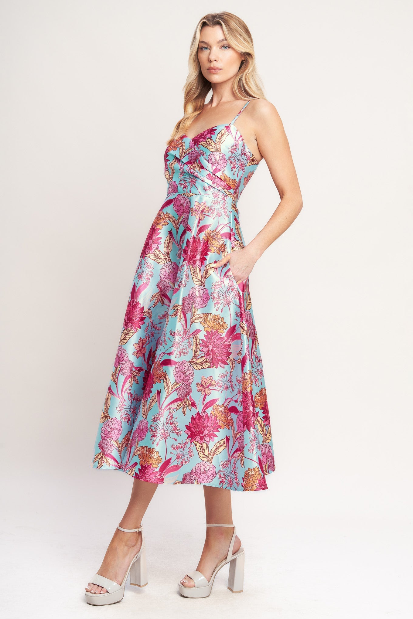 Elevated  Garden Woven Midi Dress