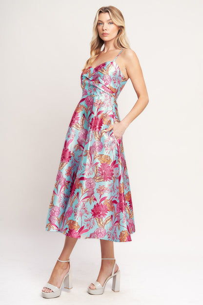 Elevated  Garden Woven Midi Dress
