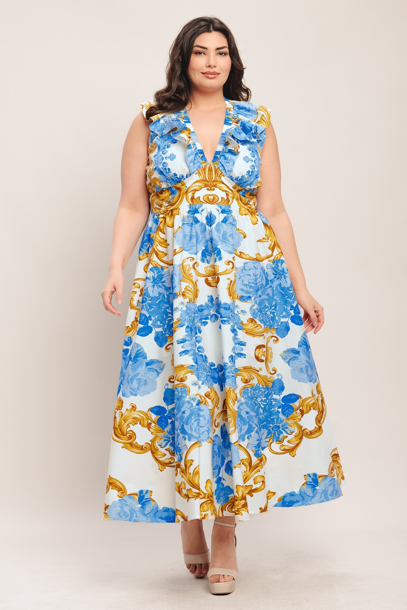 BBQ Bloom Woven Midi Dress