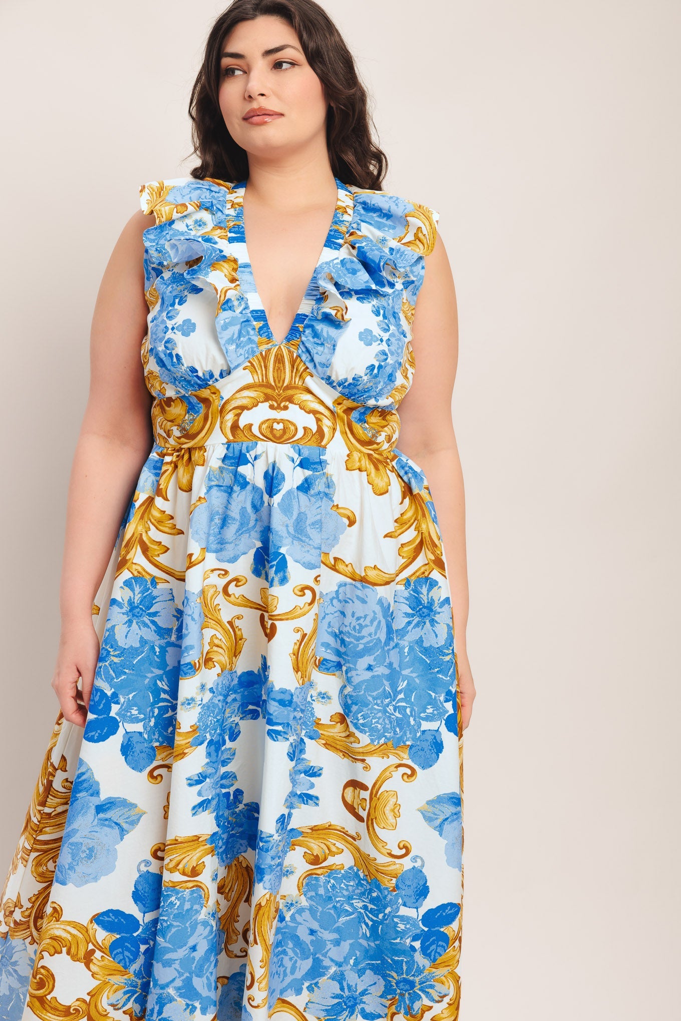 BBQ Bloom Woven Midi Dress