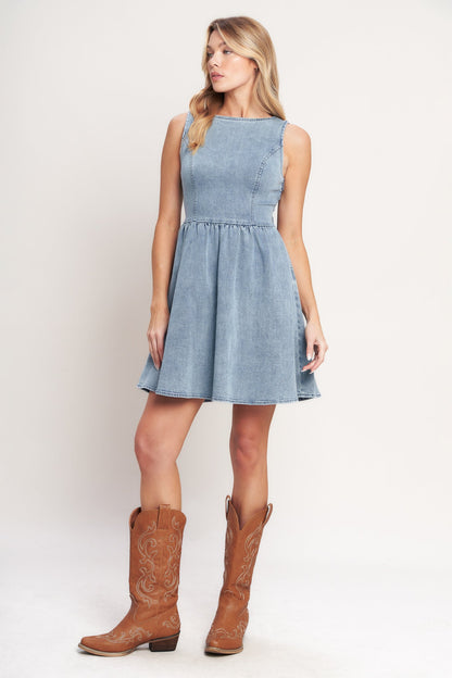 Casual Poshed Denim Mini Dress
