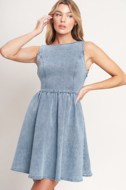 Casual Poshed Denim Mini Dress