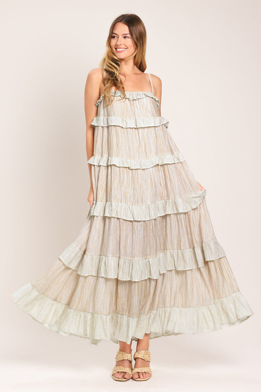 Dun Woven Midi Dress