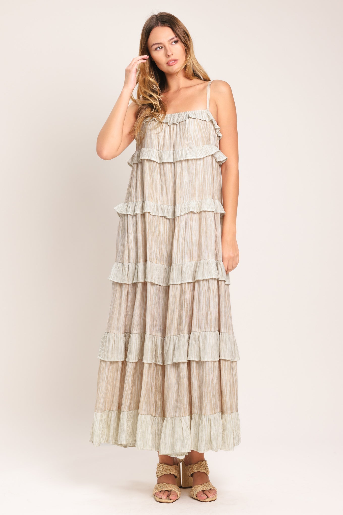 Dun Woven Midi Dress