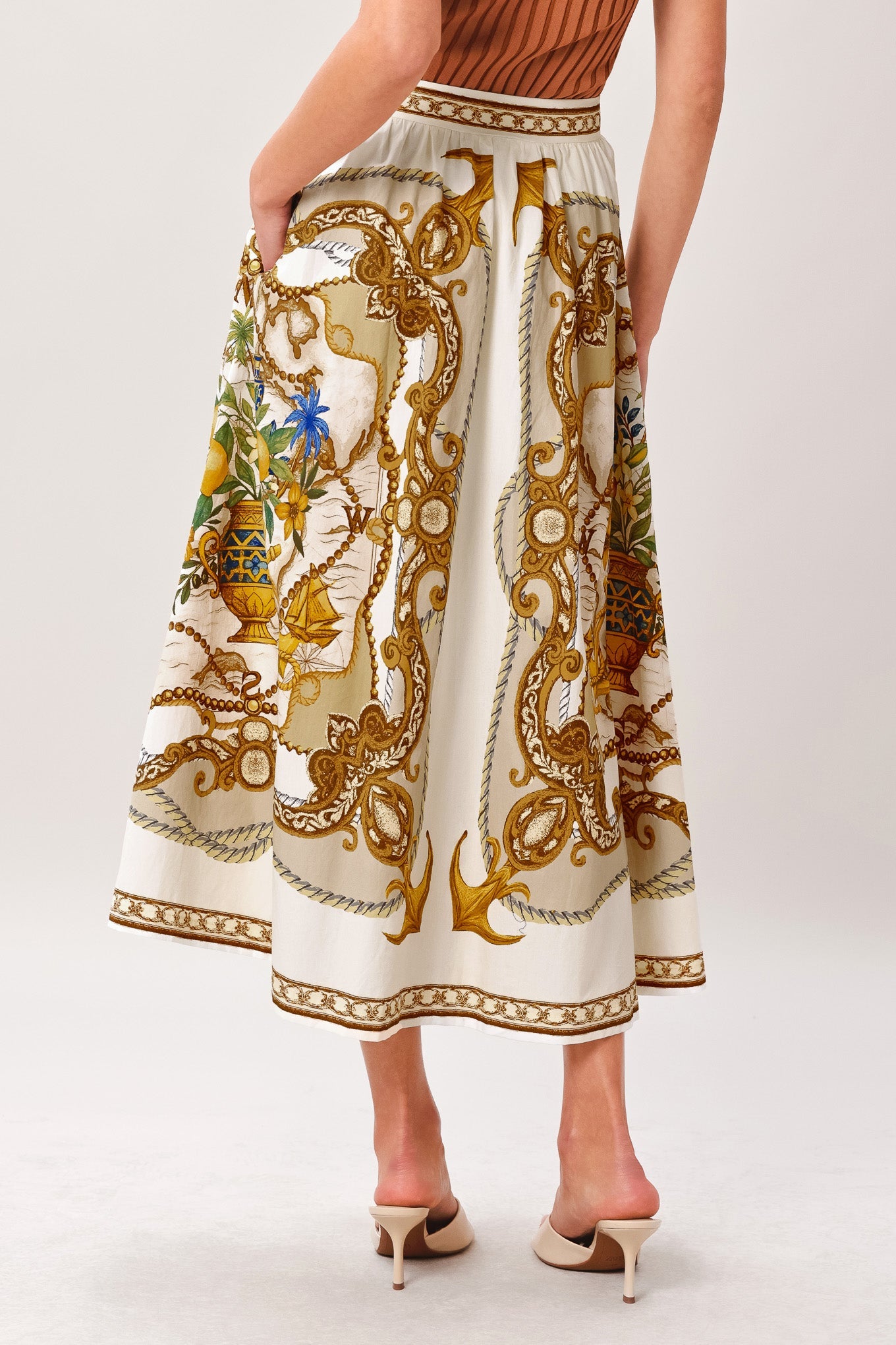 Baroque Escape Woven Midi Dress