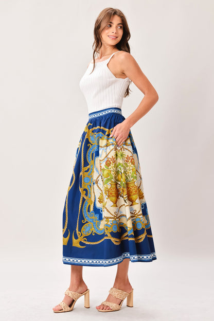 Baroque Escape Woven Midi Dress