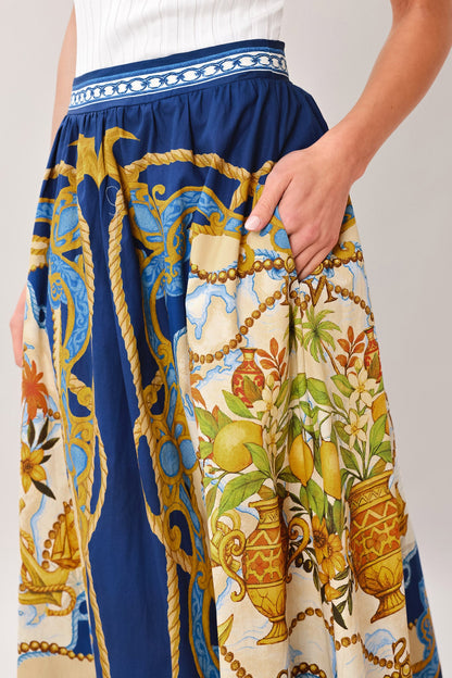 Baroque Escape Woven Midi Dress