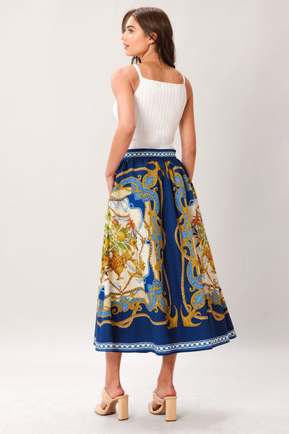 Baroque Escape Woven Midi Dress