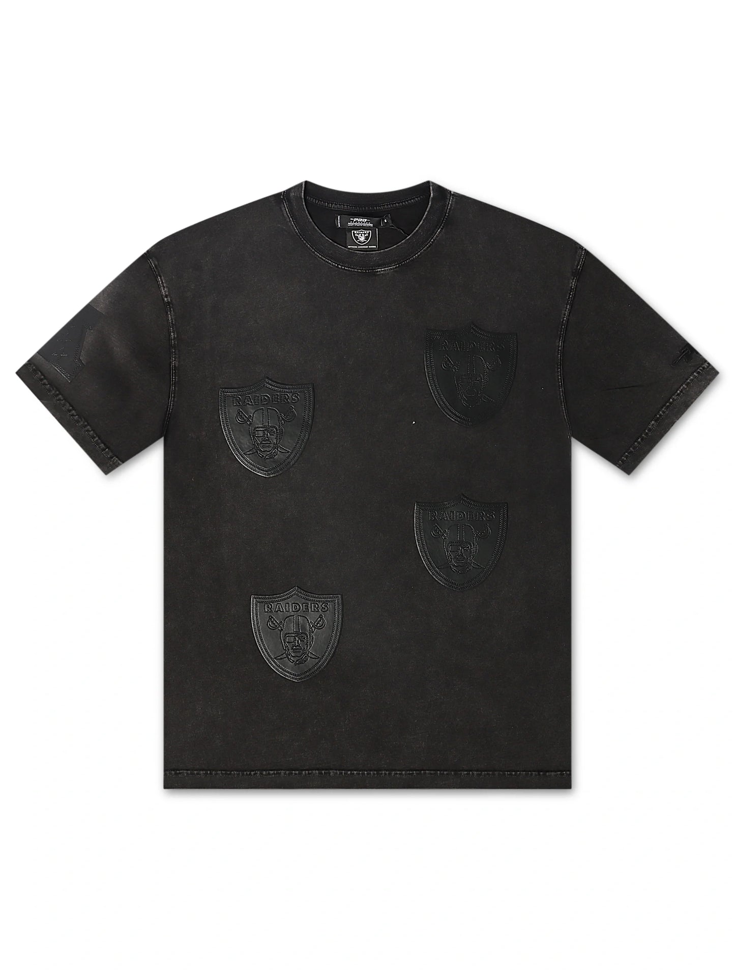 Raiders All-Over Logo Tee | Washed Black