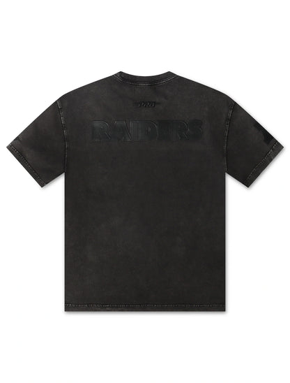 Raiders All-Over Logo Tee | Washed Black