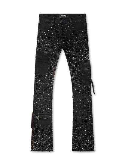 Vicious Denim All Over Rhinestone Jeans | Black