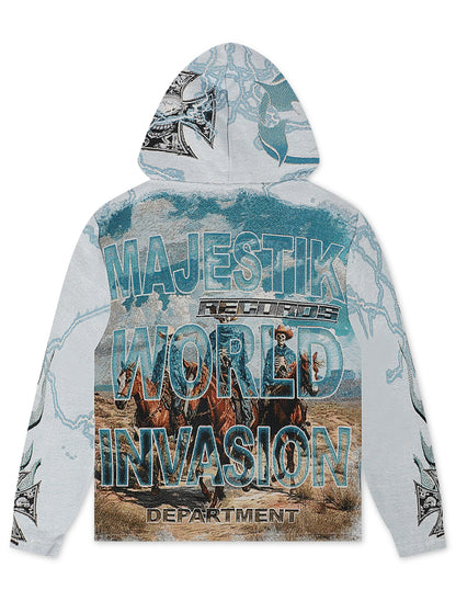 Invasion Tapestry Hoodie | Blue
