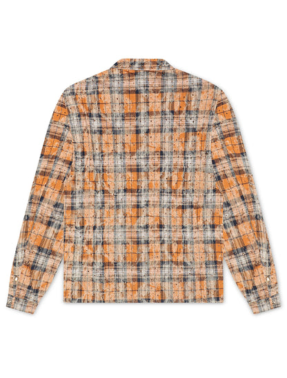 Rebel Denim Rhinestone Flannel | Orange