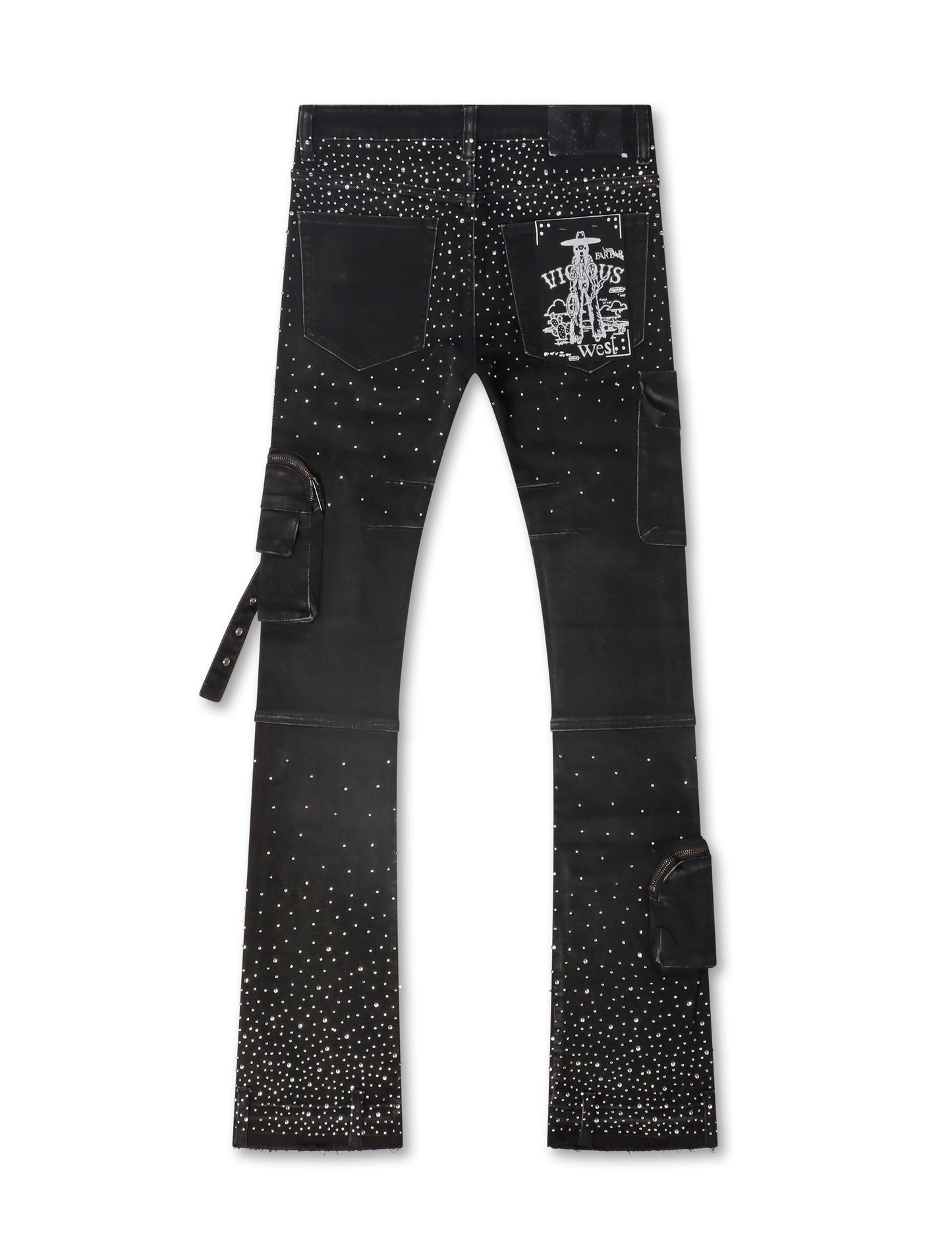 Vicious Denim All Over Rhinestone Jeans | Black