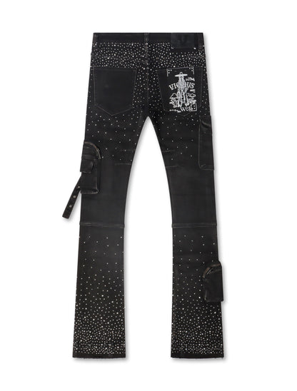 Vicious Denim All Over Rhinestone Jeans | Black