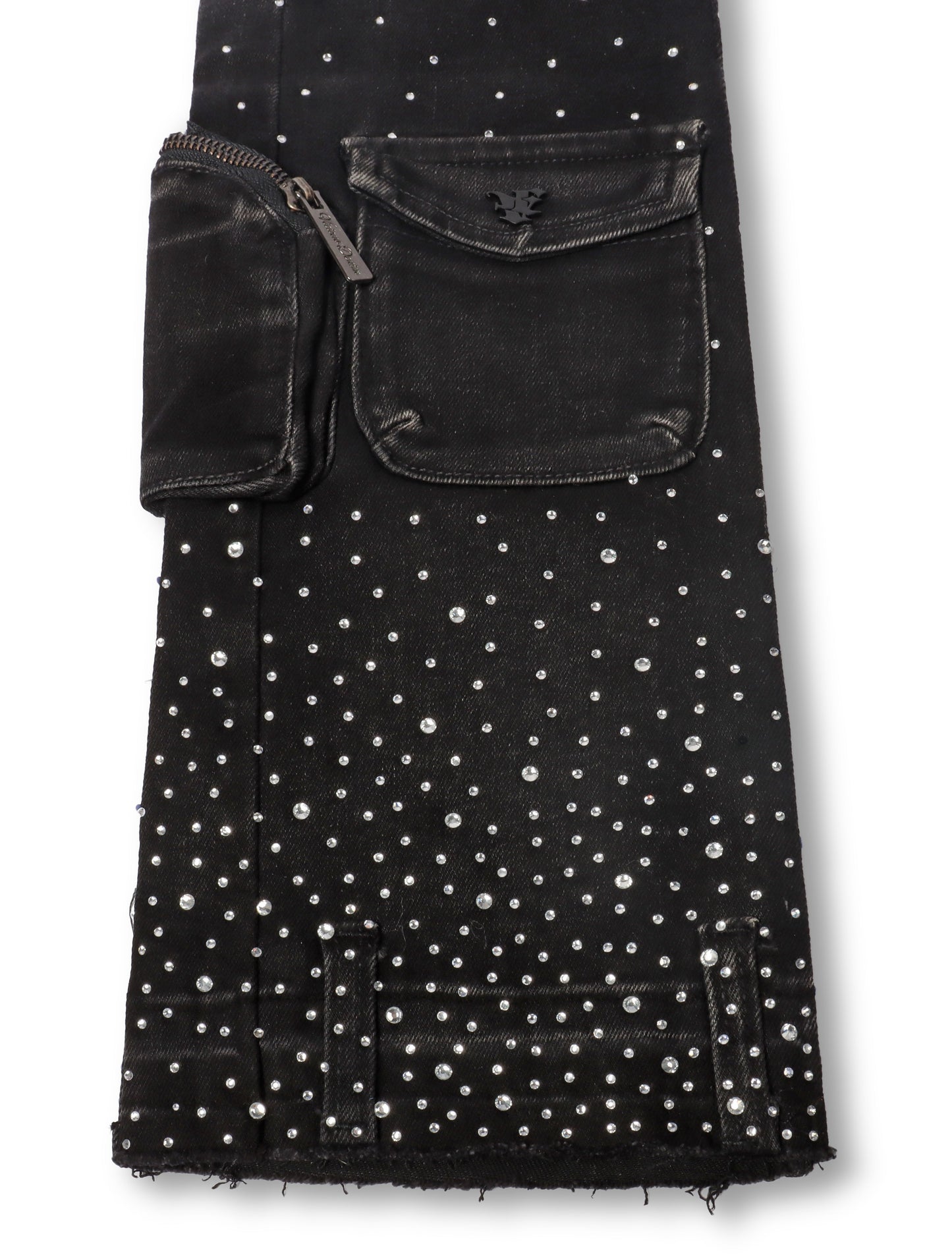Vicious Denim All Over Rhinestone Jeans | Black
