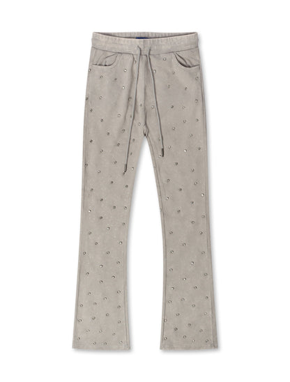 Rebel Denim Diamond Stacked Sweatpants | Grey