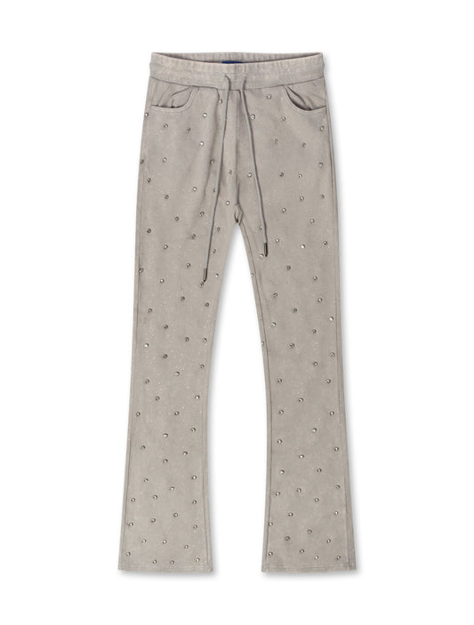 Rebel Denim Diamond Stacked Sweatpants | Grey