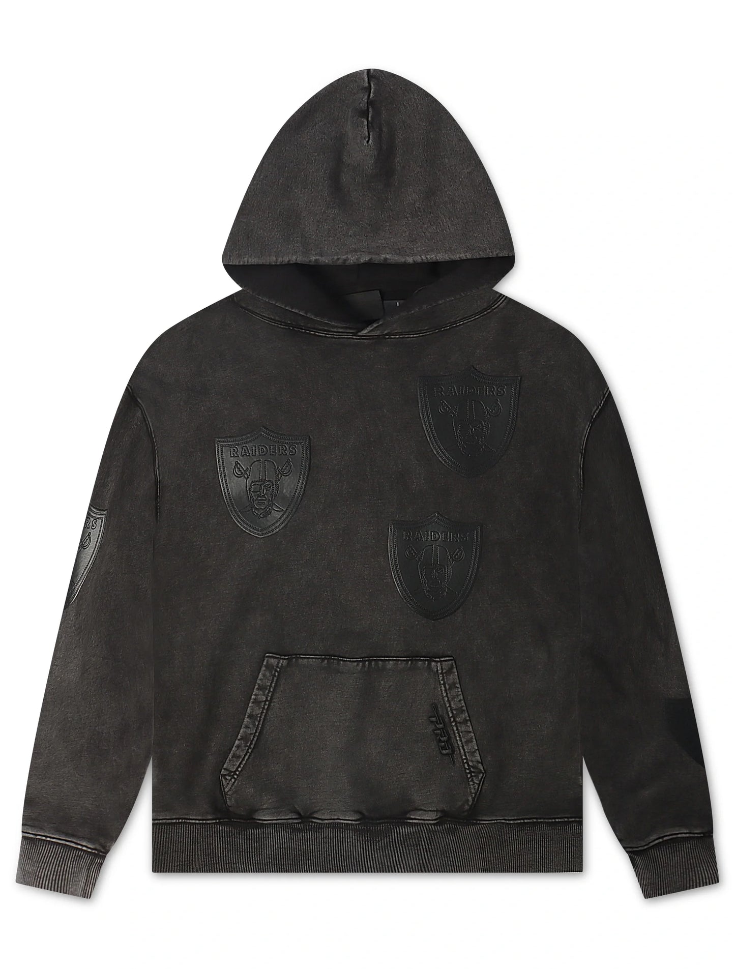 Raiders All Over Logo Hoodie | Washed Black