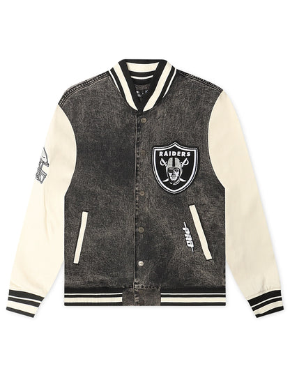 Raiders Rebel Athletics Jacket | Charcoal/Cream