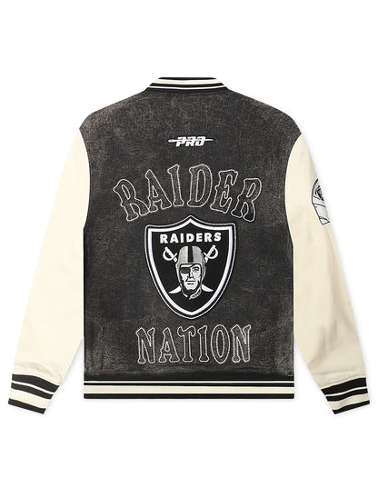 Raiders Rebel Athletics Jacket | Charcoal/Cream