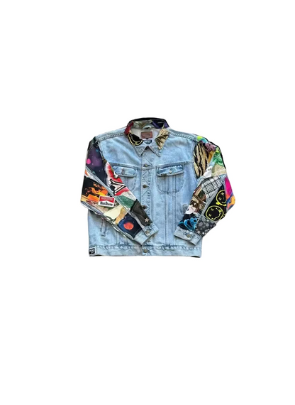 Tee Patchwork Detail Denim Jacket