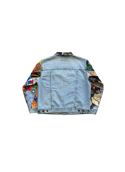Tee Patchwork Detail Denim Jacket