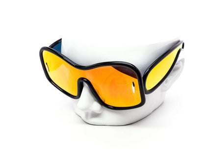 Oversized Unique Blobby Shield Sunglasses