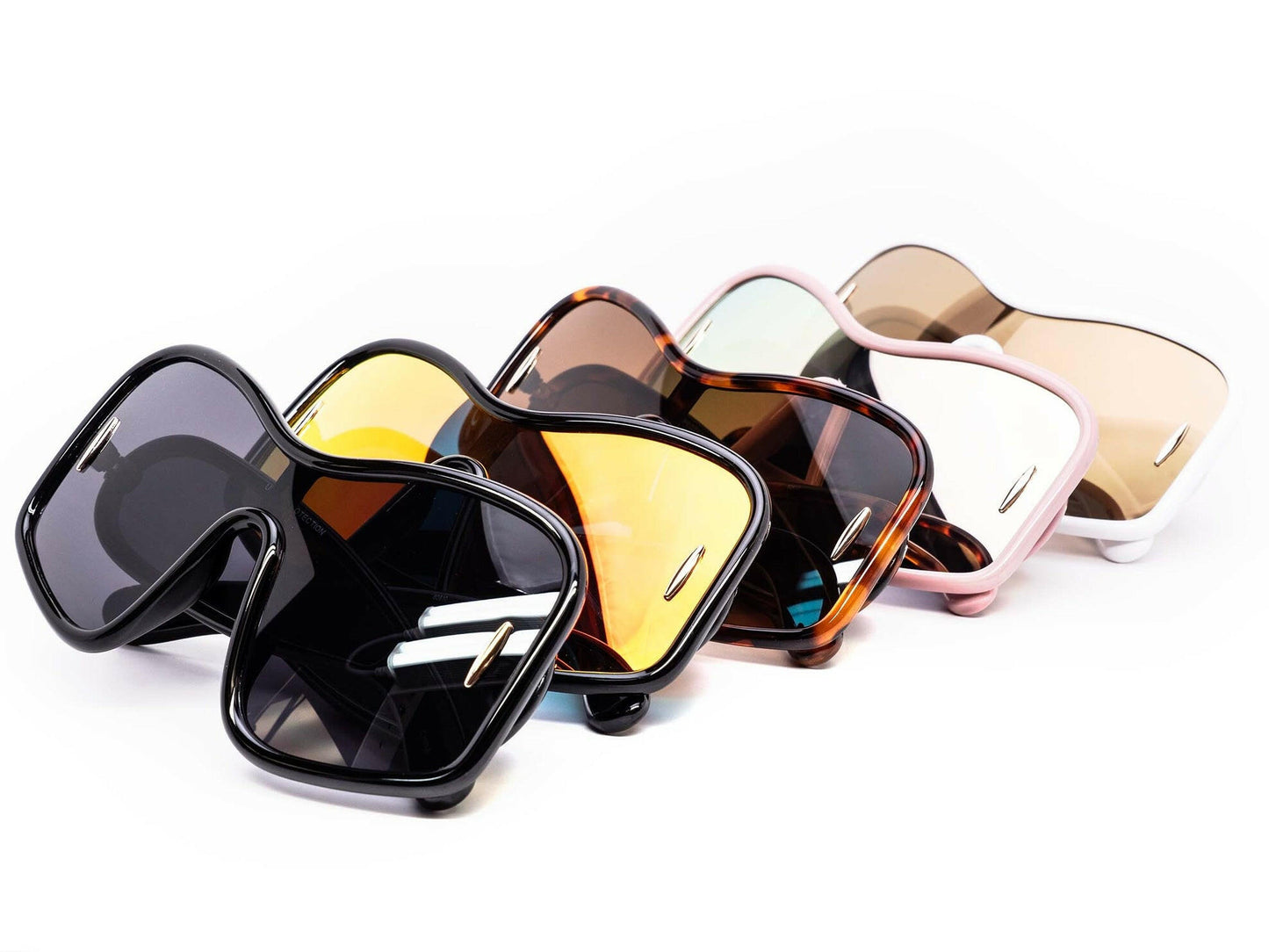 Oversized Unique Blobby Shield Sunglasses