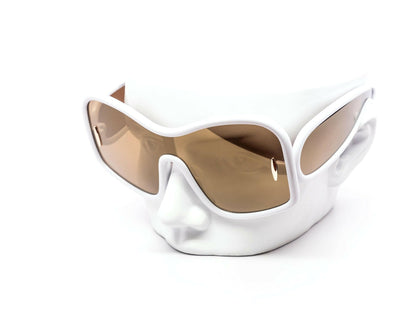 Oversized Unique Blobby Shield Sunglasses