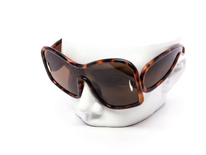 Oversized Unique Blobby Shield Sunglasses