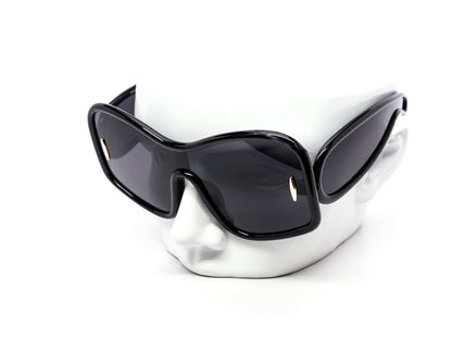 Oversized Unique Blobby Shield Sunglasses