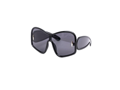 Oversized Unique Blobby Shield Sunglasses