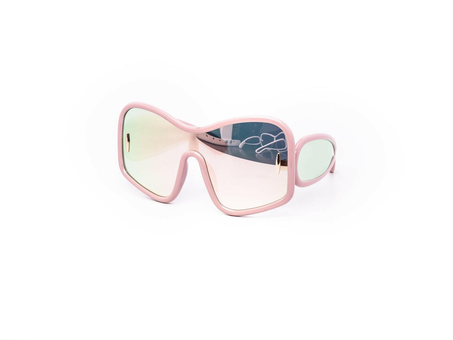 Oversized Unique Blobby Shield Sunglasses
