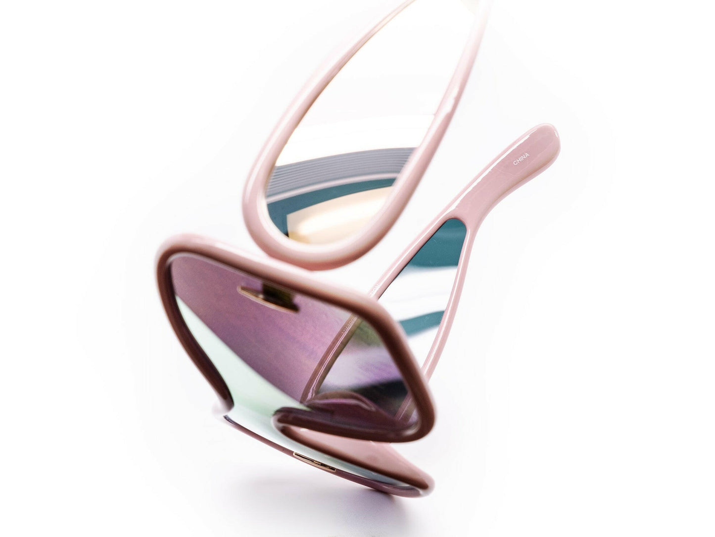 Oversized Unique Blobby Shield Sunglasses