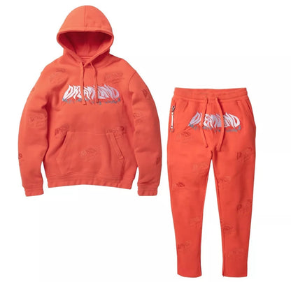 DreamLand Overwhelmed Salmon Sweat Suit Set