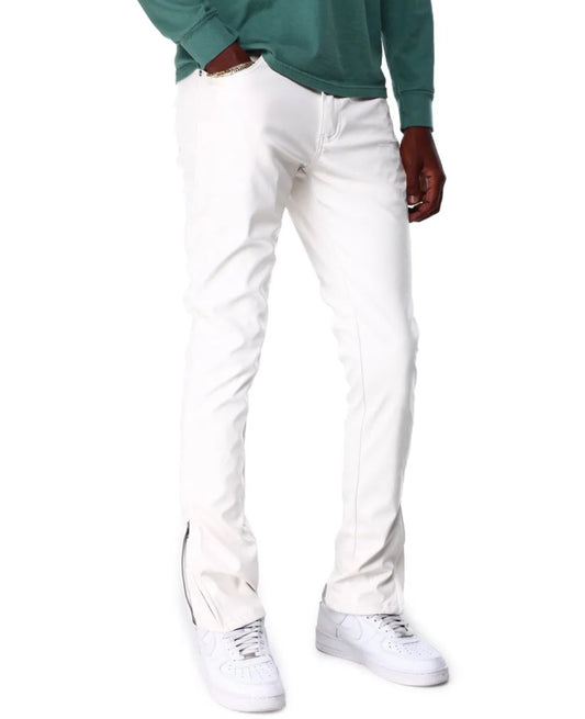 Waimae Men's White Vegan Leather Pants