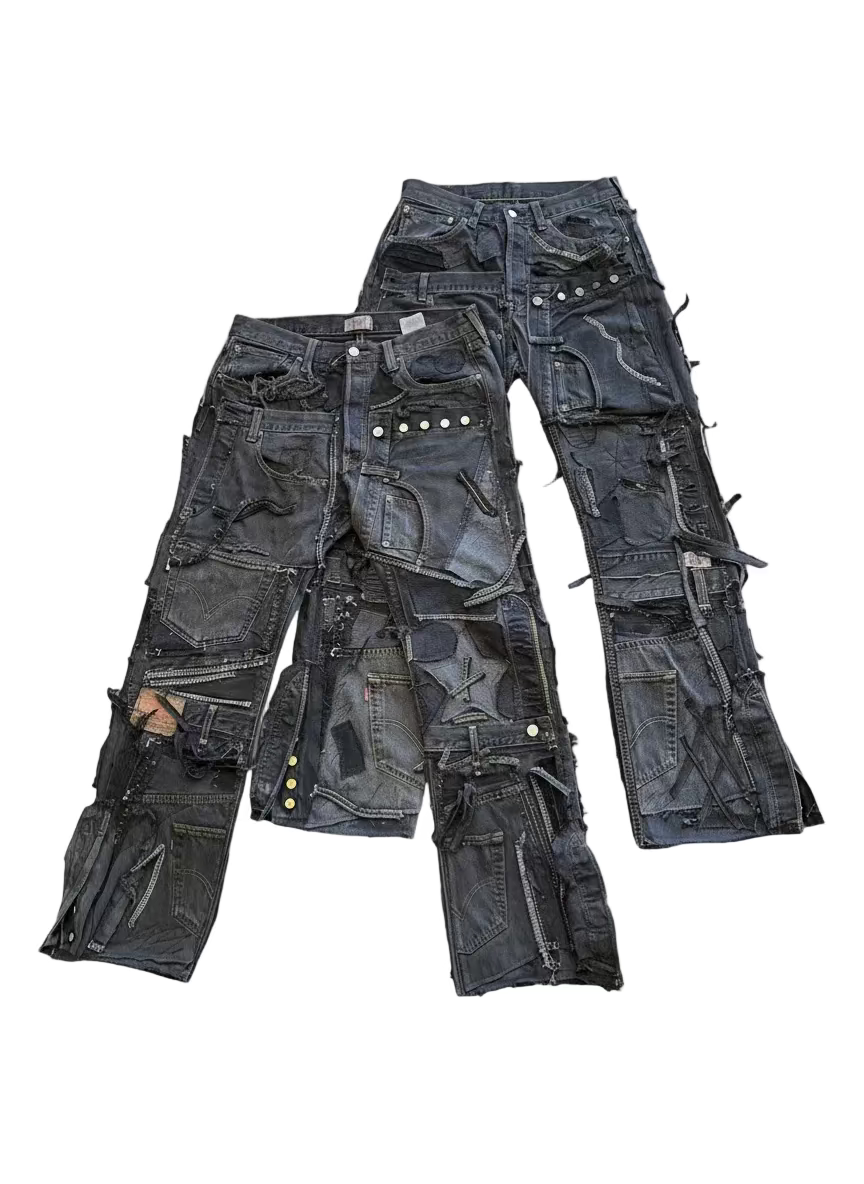 Patchwork Detail Denim - Black // RANDOM SELECTION