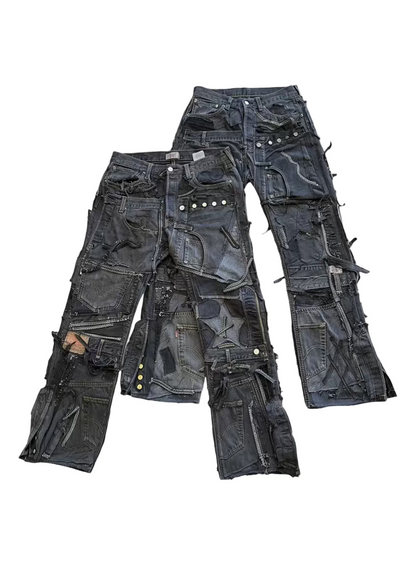 Patchwork Detail Denim - Black // RANDOM SELECTION