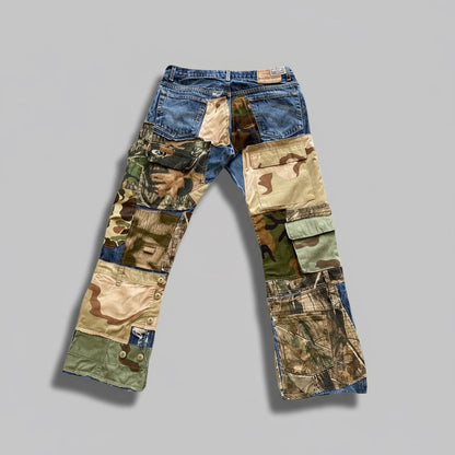 Camo Patchwork Detail Denim