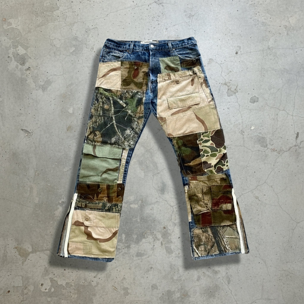 Camo Patchwork Detail Denim