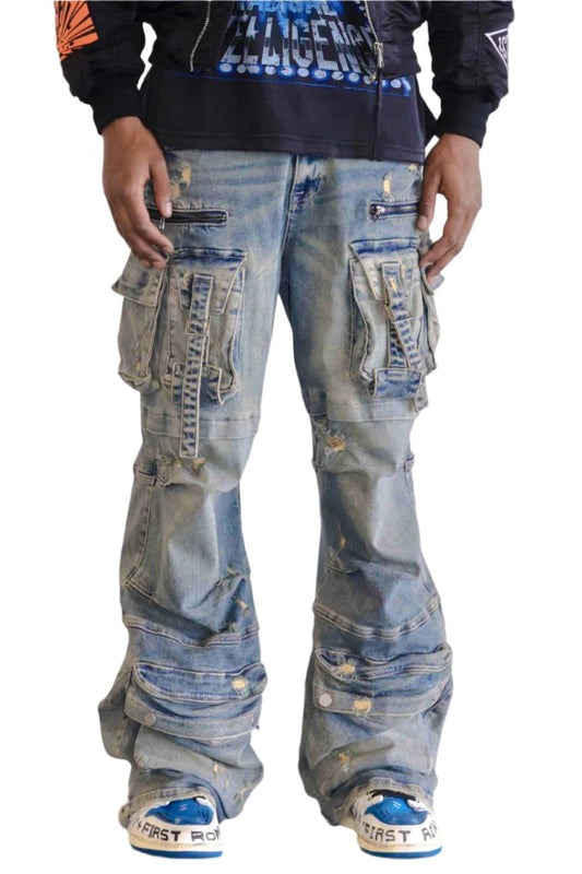 Y2K Utility Cargo Denim Pants