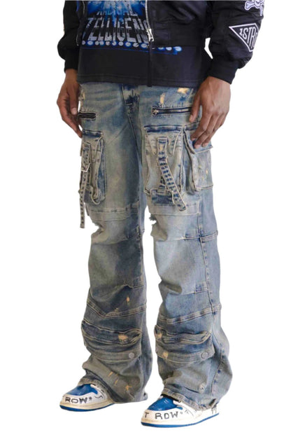 Y2K Utility Cargo Denim Pants